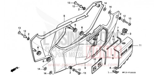 COUVERCLE LATERAL XRV750L de 1990